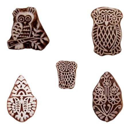 Set of 5 Piece New Mix Wooden Printing Blocks